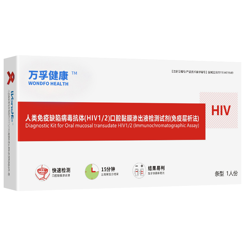 万孚艾滋病检测试纸 hiv试纸快速检测血液唾液梅毒试纸卡正品医用