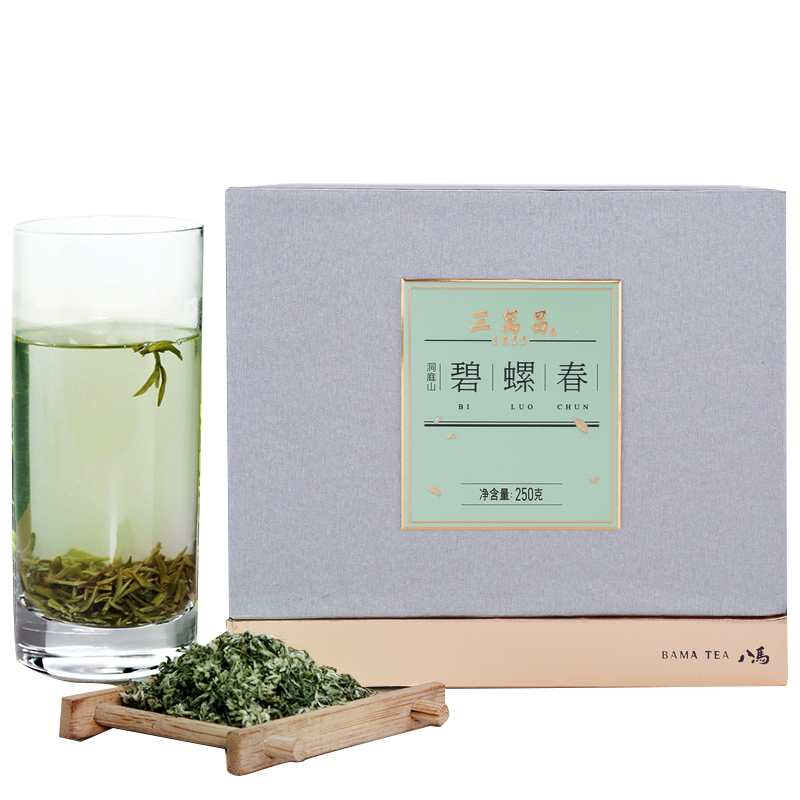 八马茶业 2018新茶洞庭山碧螺春茶叶特级三万昌绿茶礼盒装250克