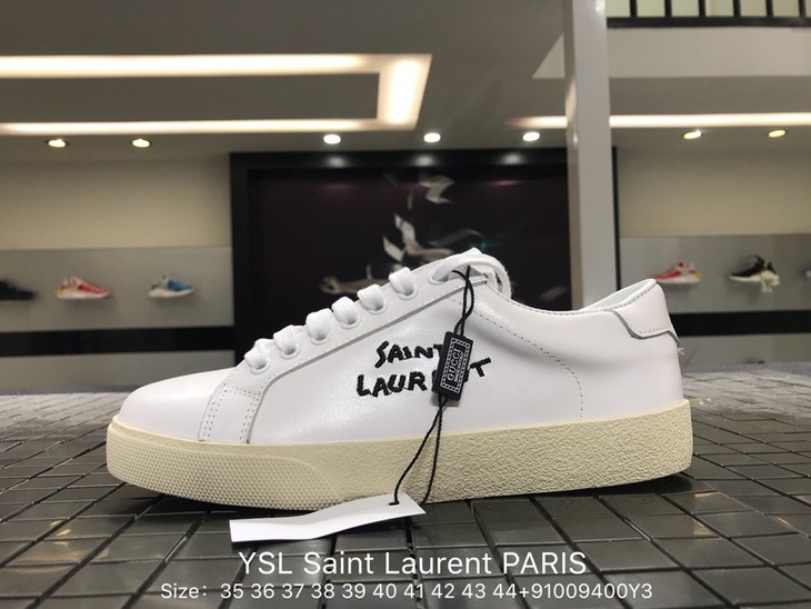 ysl/圣罗兰 saint laurent paris 杨幂 唐嫣 同款slp经典刺绣小白鞋