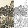 孙天牧竖幅工笔山水人物白描底稿-《松下文会》-多种白描尺寸可选-ST34 商品缩略图0
