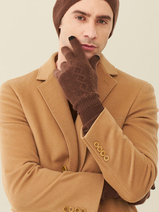 羊绒绞花触屏手套 商品图8