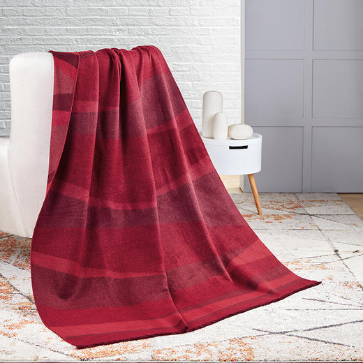 CPJ-002 CK MEGENTA家居披肩羊毛毯（红） 商品图0