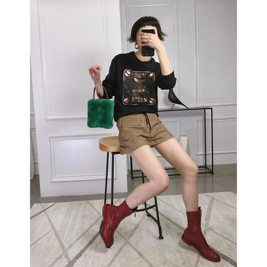 THS Lover 情侣款  黄铜铭牌运动衫 黑色 QI011 商品图2