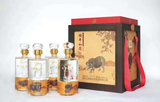 五粮液股份 猪年如意浓香型白酒500ml*4瓶【瓶子里面含小猪一个】 商品图0