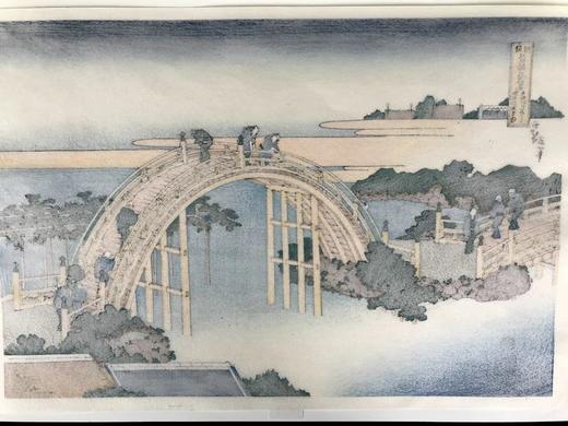 葛饰北斋 诸国名桥奇览之龟户圆拱桥 手工木刻浮世绘版画 商品图7