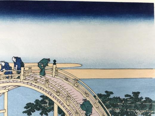 葛饰北斋 诸国名桥奇览之龟户圆拱桥 手工木刻浮世绘版画 商品图2