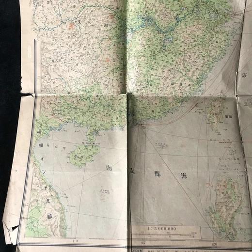 1937年战时日本绘测东亚以及中国双面老地图 商品图4