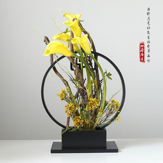 新中式风格仿真假花套装 样板房餐桌摆件禅意装饰花绢花艺术插花 商品图0