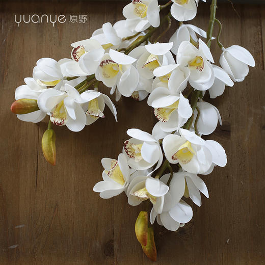 手感大花蕙兰仿真花高档中式装饰花假花绢花客厅餐桌茶几花艺摆件 商品图4