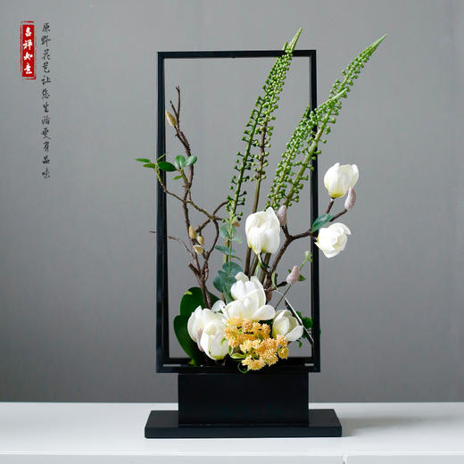 新中式风格仿真假花套装 样板房餐桌摆件禅意装饰花绢花艺术插花 商品图3