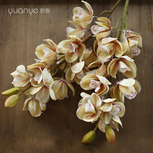 手感大花蕙兰仿真花高档中式装饰花假花绢花客厅餐桌茶几花艺摆件 商品图1