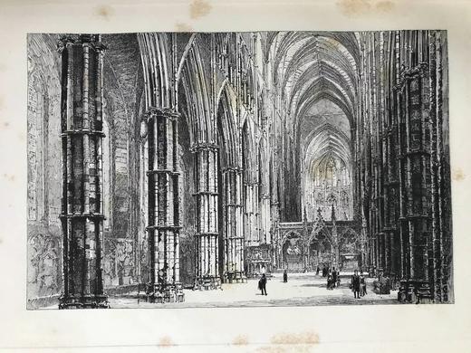 1890年 威斯敏斯特教堂 版画大师Herbert Railtonde建筑钢笔画大量精美插图 漆面精装8开 商品图13