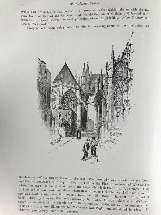 1890年 威斯敏斯特教堂 版画大师Herbert Railtonde建筑钢笔画大量精美插图 漆面精装8开 商品图8
