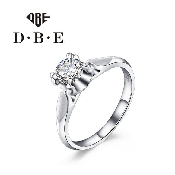 dbe珠宝 18k金求婚女系列 top8 爱之约定高档四爪钻石指 专柜