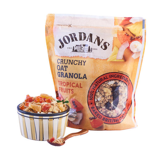 JORDANS巧丹思英国进口蜂蜜热带水果即食早餐营养冲调麦片750g 商品图3