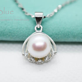 贝壳珍珠吊坠项链 Puri Blue