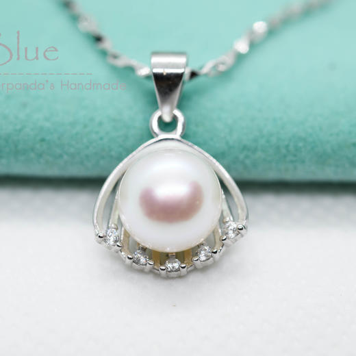 贝壳珍珠吊坠项链 Puri Blue 商品图0