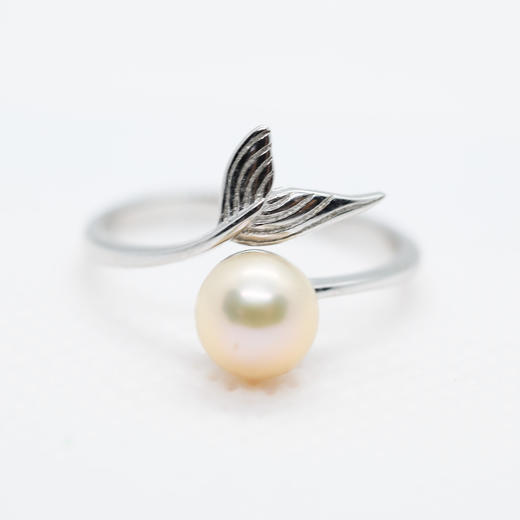 银长鱼尾珍珠戒指 Puri Blue 商品图0