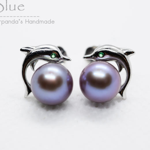 小海豚珍珠耳钉 Puri Blue 商品图0