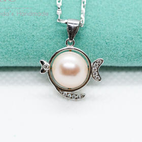 【周边】嘟嘴小鱼珍珠吊坠项链 Puri Blue