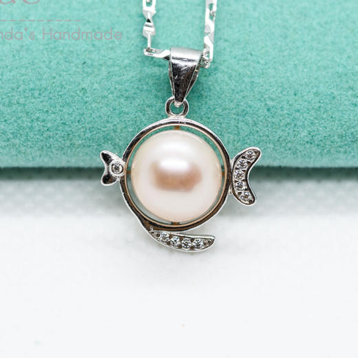 【周边】嘟嘴小鱼珍珠吊坠项链 Puri Blue 商品图0