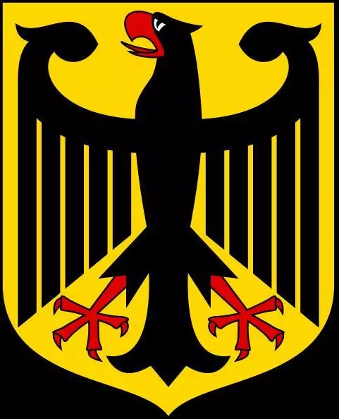 德国国徽 在二战后,德国为分割为东西德西德 德意志联邦共和国 采用了