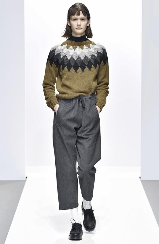 MHL 18aw 灰色羊毛锥形裤 商品图0
