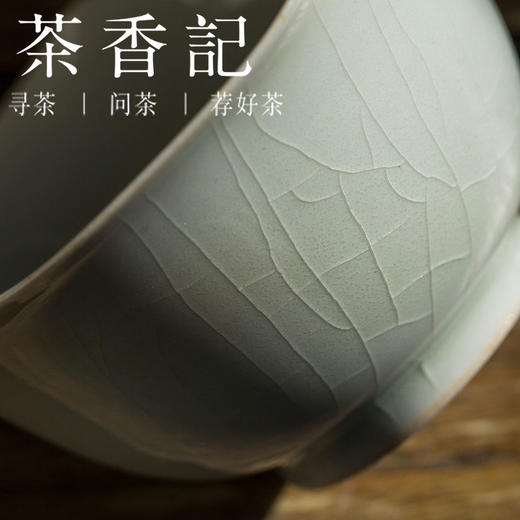 茶香记  浅元花口盖碗  手拉坯  高温烧制 开片 茶道配件 商品图2