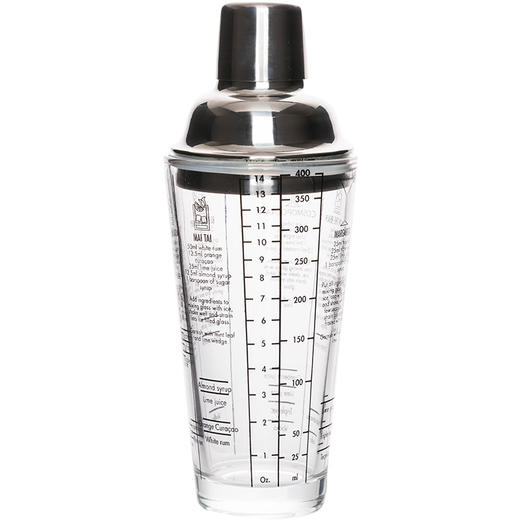 摩登主妇带刻度基酒雪克壶酒吧鸡尾酒调酒器手摇杯玻璃果汁摇摇杯 商品图4