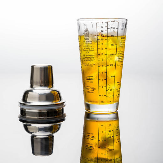 摩登主妇带刻度基酒雪克壶酒吧鸡尾酒调酒器手摇杯玻璃果汁摇摇杯 商品图3
