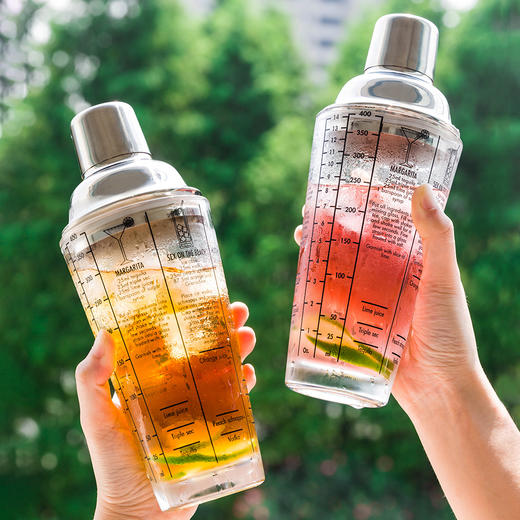 摩登主妇带刻度基酒雪克壶酒吧鸡尾酒调酒器手摇杯玻璃果汁摇摇杯 商品图0