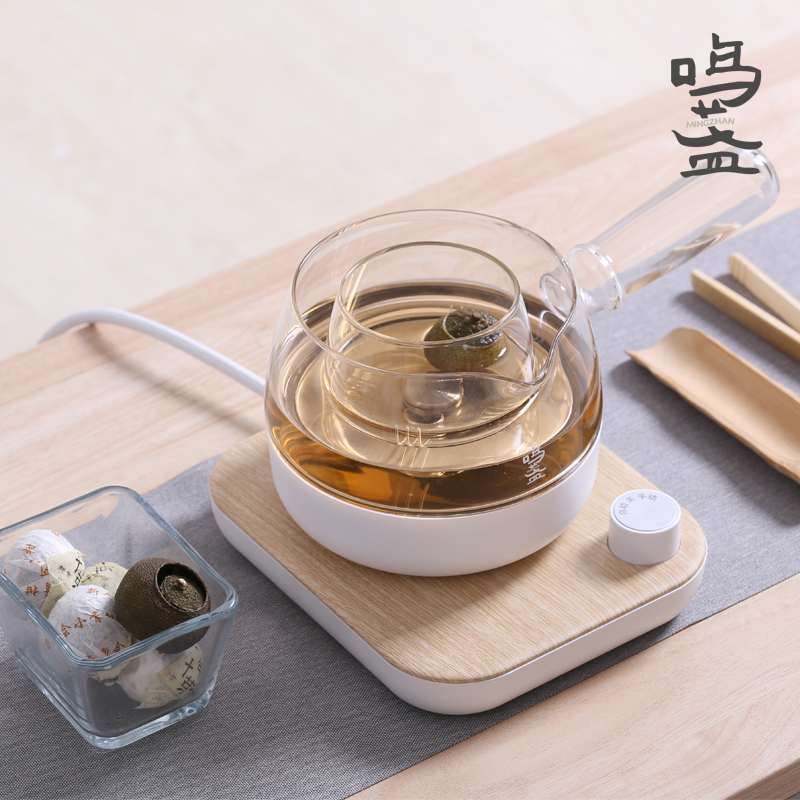 【fx[三合一煮茶器]鸣盏玻璃煮茶器 泡茶炉 小型智能煮花黑茶全自动