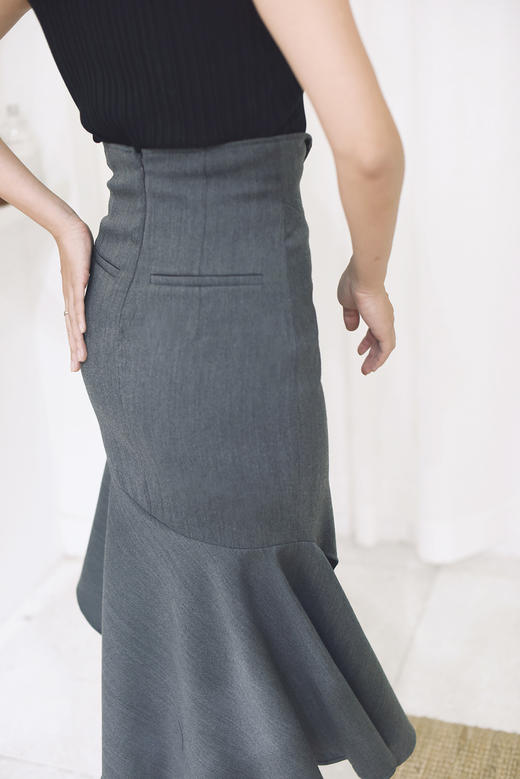 Atelier Miss Lu / Octavia-高级灰鱼尾开衩半裙 商品图1