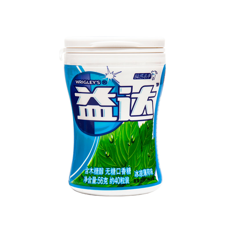 益达 无糖口香糖 薄荷味 40粒56g*1瓶