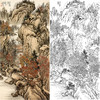 刘彦水竖幅工笔山水白描底稿《秋紅无数遍秋山》-多种白描尺寸可选-LQ73 商品缩略图0