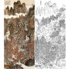 刘彦水白描底稿-大竖幅工笔山水-《溪山红树图》-多种白描尺寸可选-LQ79 商品缩略图0