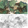 刘彦水白描底稿-大横幅工笔山水人物-《石瀑图》-多种白描尺寸可选-LQ60 商品缩略图0
