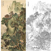 刘彦水大竖幅工笔山水白描底稿《夏日山居图》-多种白描尺寸可选-LQ81 商品缩略图0