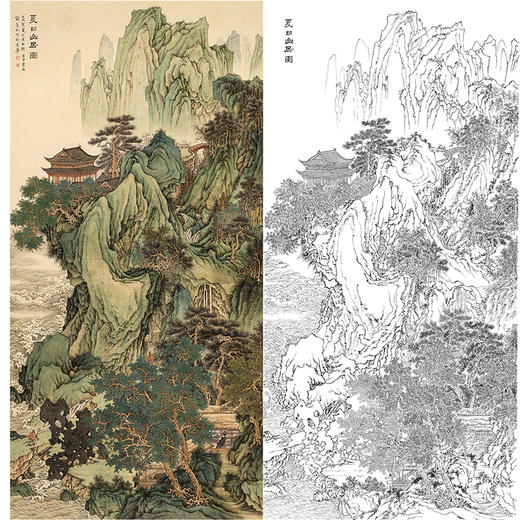 刘彦水大竖幅工笔山水白描底稿《夏日山居图》-多种白描尺寸可选-LQ81 商品图0