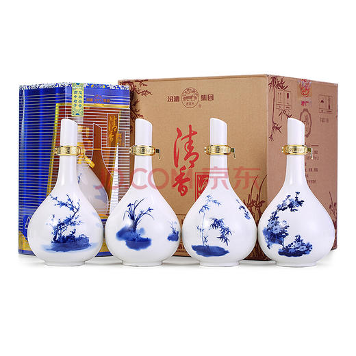 【推荐】汾酒 清香酒海梅兰竹菊 52度清香型白酒 475ml*4整箱装 商品图0