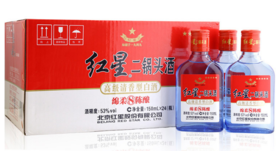 北京红星二锅头53度  绵柔八年陈酿 150ml*1件（24瓶）