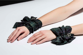 北京仓｜Catherine Osti-WALLACE-Scottish风格软呢 袖饰（绿色）［法国设计师］