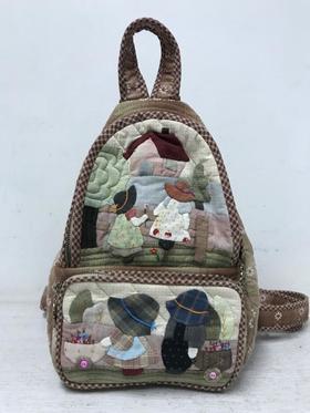 苏姑娘纯手工拼布 布包成品 双肩包 背包森系可爱时尚先染布艺DIY