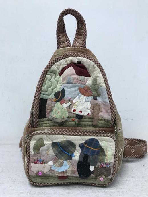 苏姑娘纯手工拼布 布包成品 双肩包 背包森系可爱时尚先染布艺DIY 商品图0