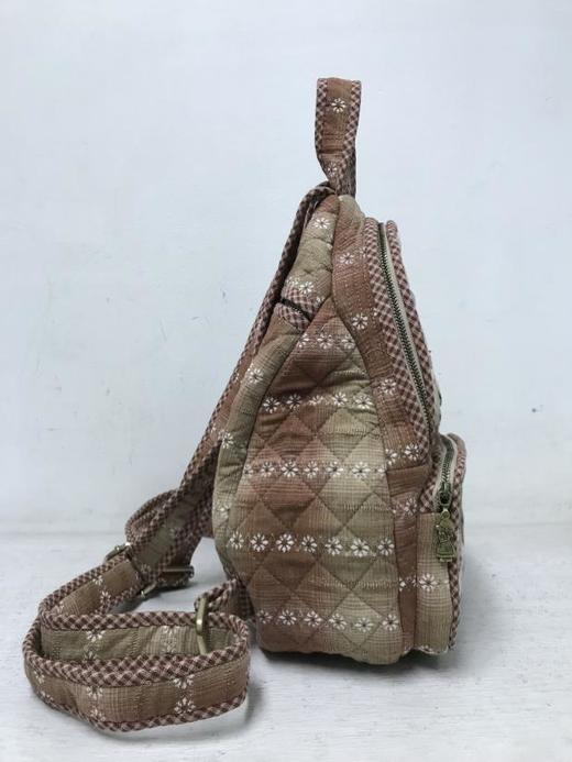 苏姑娘纯手工拼布 布包成品 双肩包 背包森系可爱时尚先染布艺DIY 商品图3