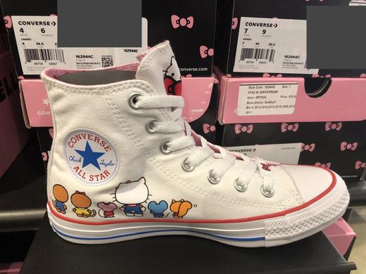 CONVERSE匡威-女鞋 白色高邦Hello Kitty联名休闲运动鞋 商品图1