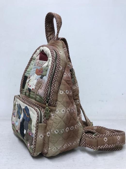 苏姑娘纯手工拼布 布包成品 双肩包 背包森系可爱时尚先染布艺DIY 商品图2