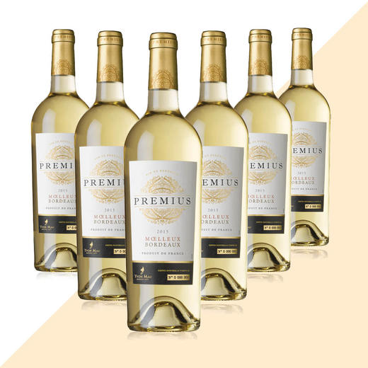 整箱特惠装  法国原瓶进口葡萄酒 普莱密斯庄园半甜白葡萄酒 Premius Moelleux 750ml*6 商品图0