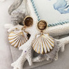 海的女儿 手绘贝壳烤漆 复古耳环 商品缩略图0