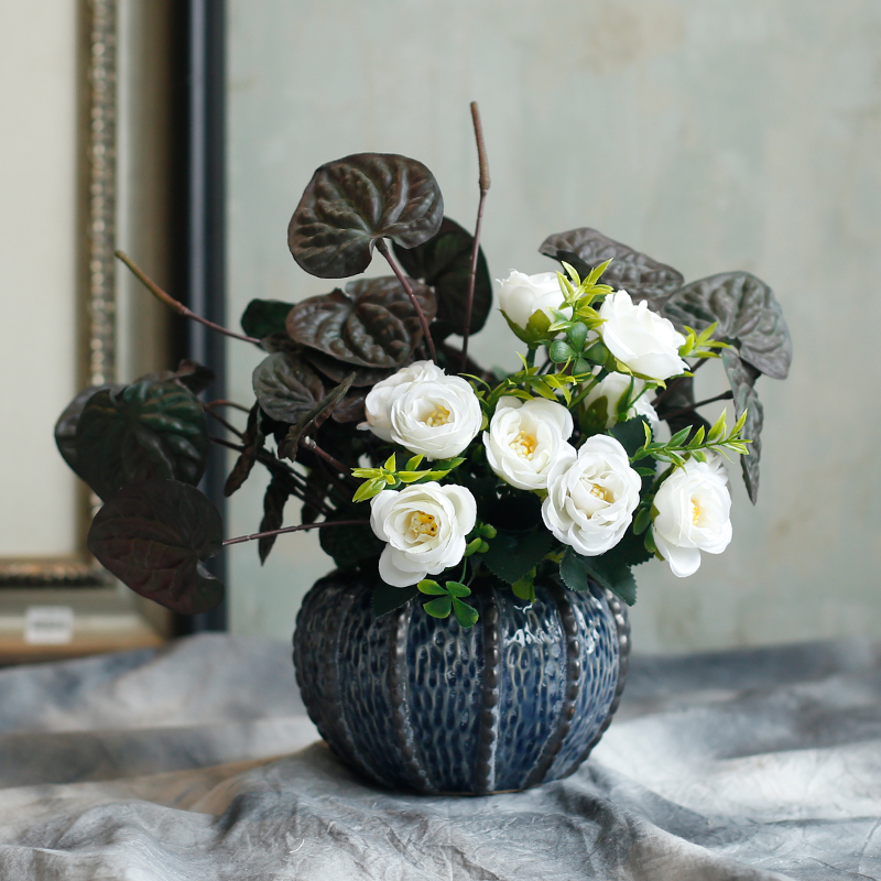 原野 简约自然风创意手工仿真花假花套装 客厅卧室电视柜装饰花艺摆件